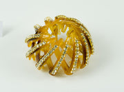 Knot klem bruin met strass