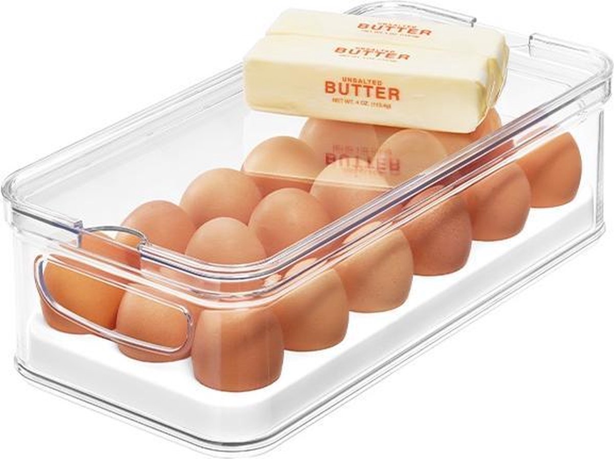 Eierrekje koelkast met deksel iDesign - Crisp | stapelbaar