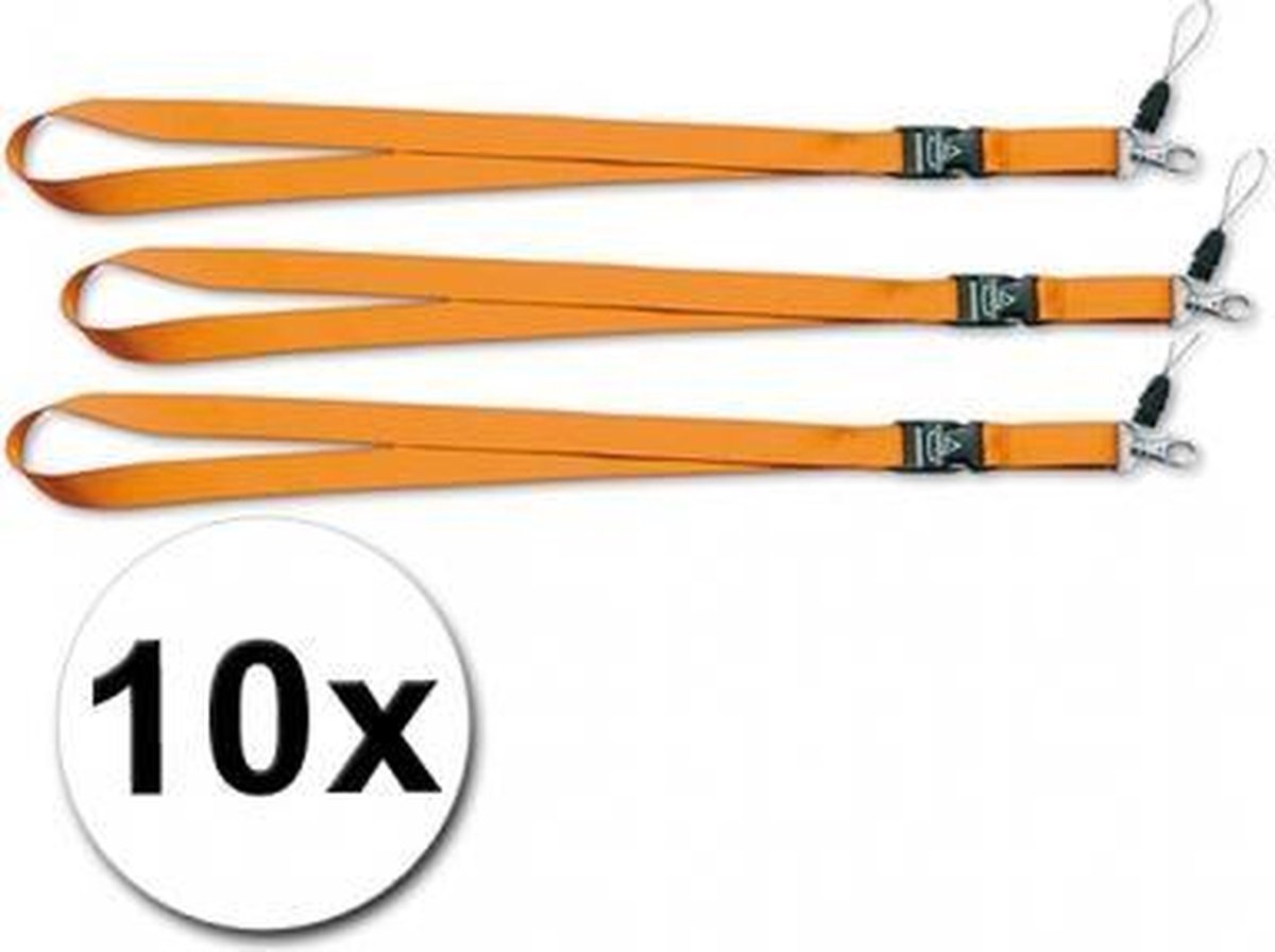 Keycords oranje 10 stuks
