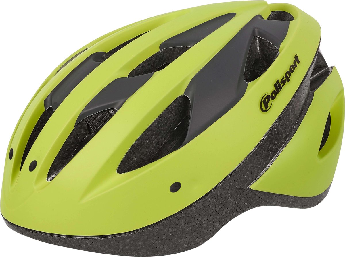Polisport Sport Ride fietshelm - Maat L (54-58cm) - Fluor geel/mat zwart