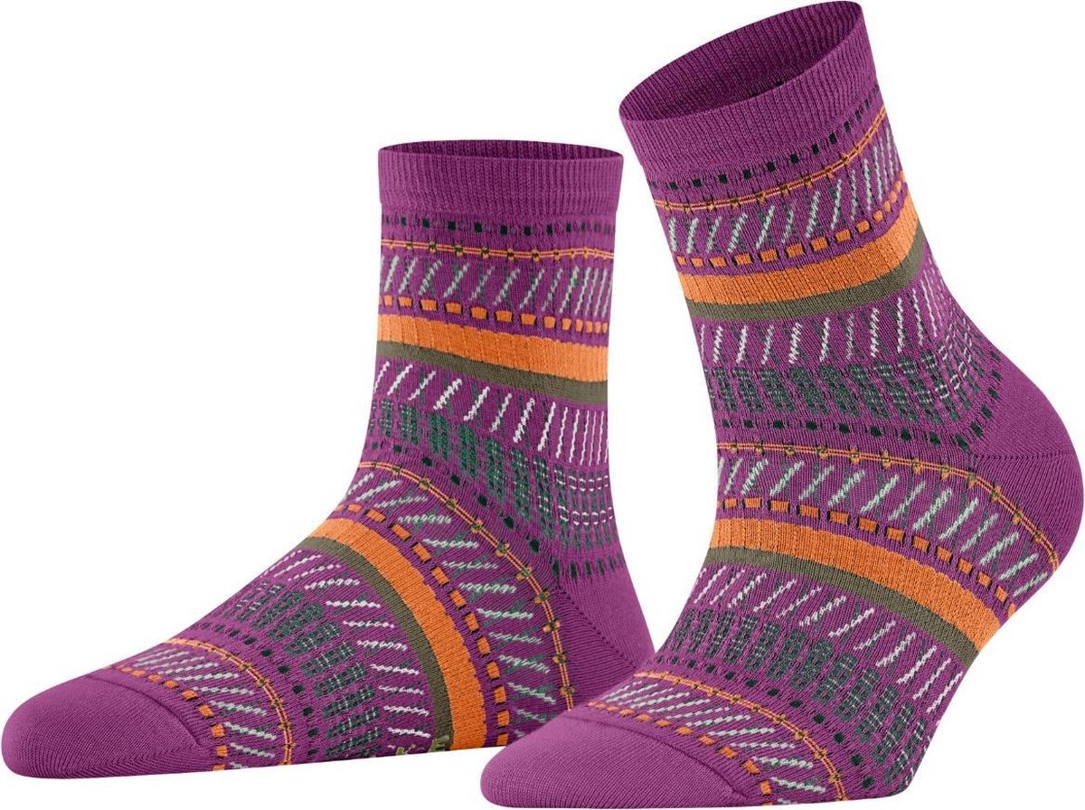 FALKE Loom Tape Sokje Dames 46396 - Meerkleurig 8242 dark magenta Dames - 39-42