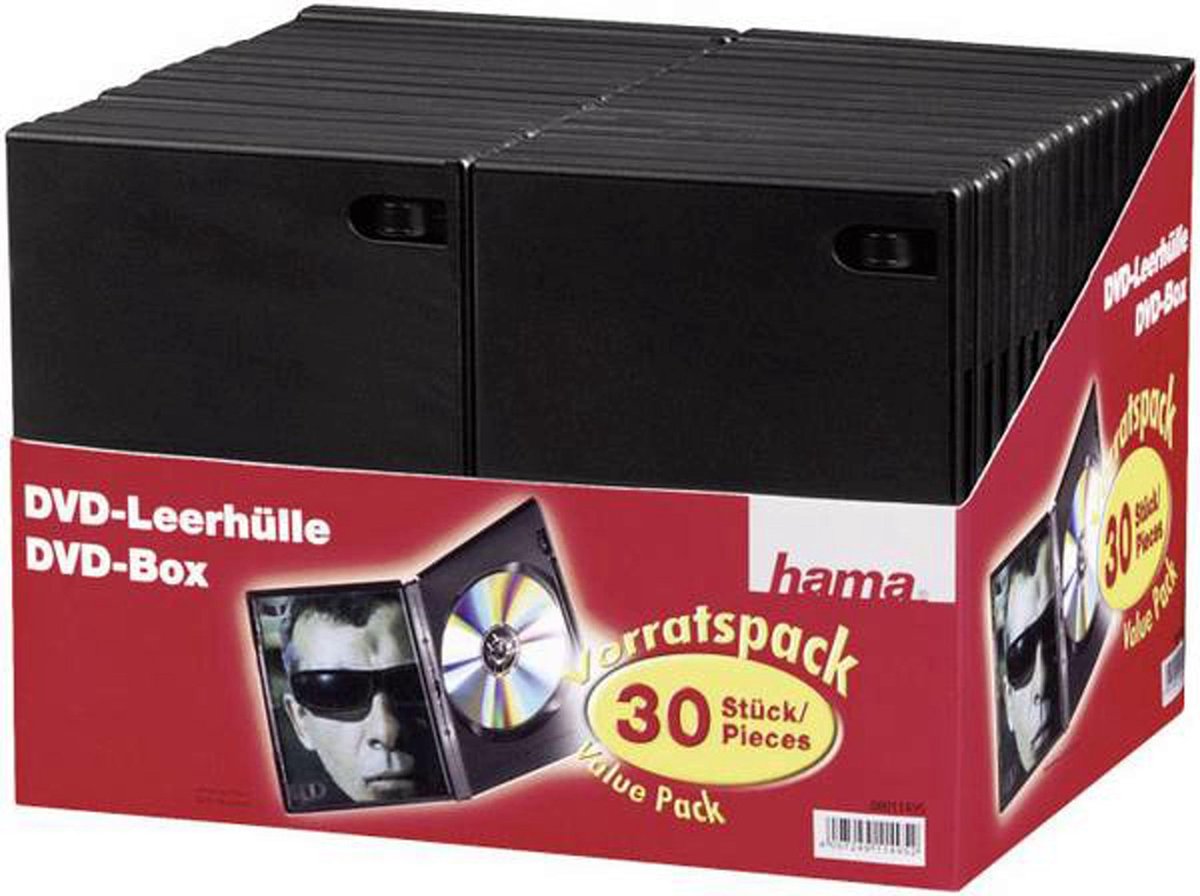 DVD-hoes voor CD/DVD/Blu-Ray - Kunststof - Zwart - 30 stuks