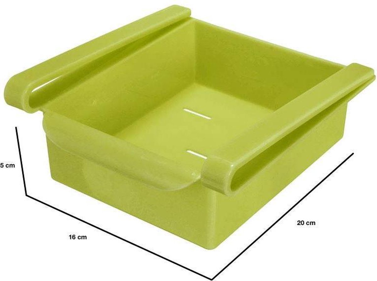 Koelkast organizer - koel vriescombinatie - inbouw koelkast - groen - koelkast bakjes - 14cm x 12 cm x 5cm - DisQounts