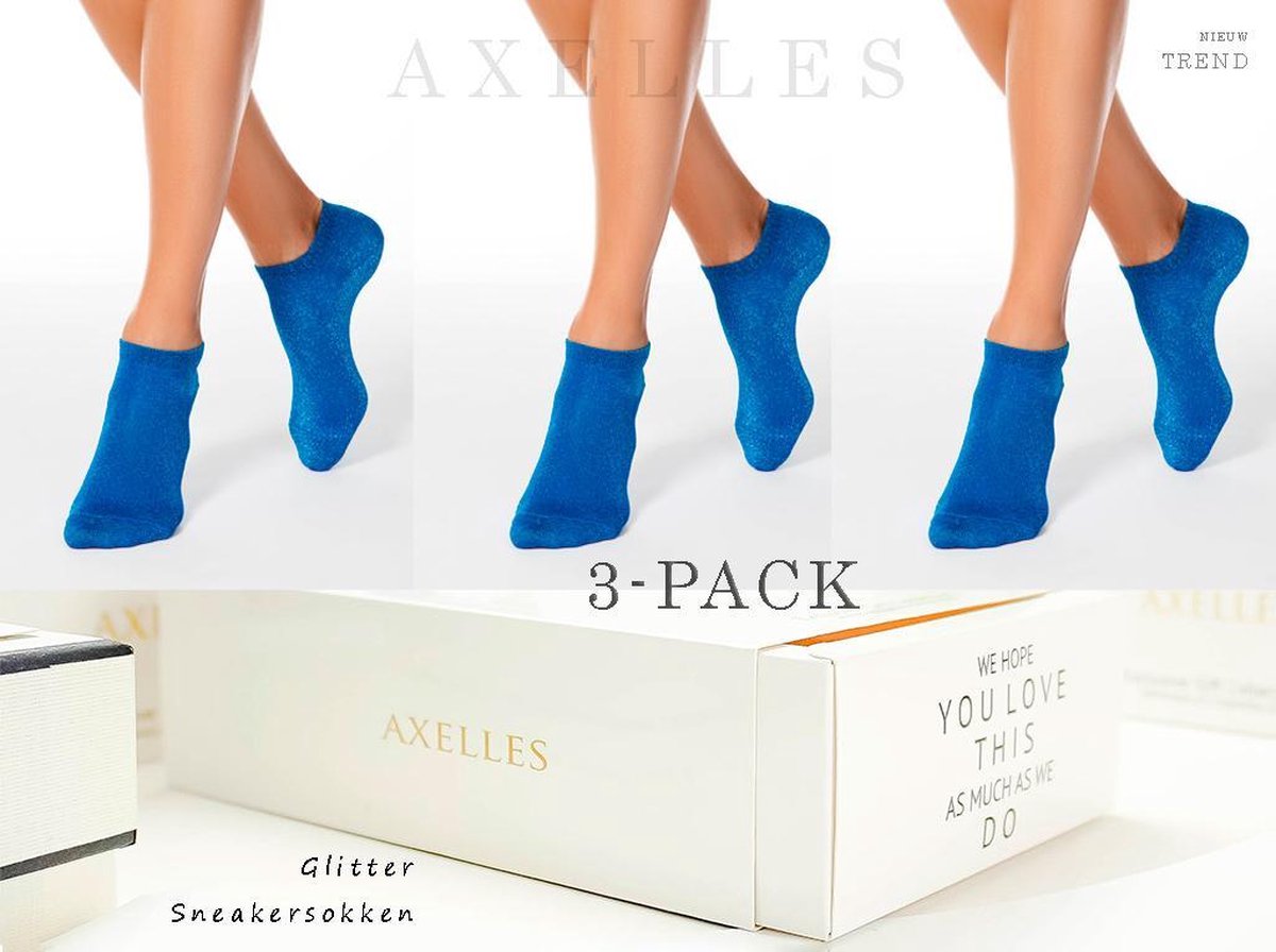 3-paar glitter sneakersokken Dames Geschenkset Maat 36/37