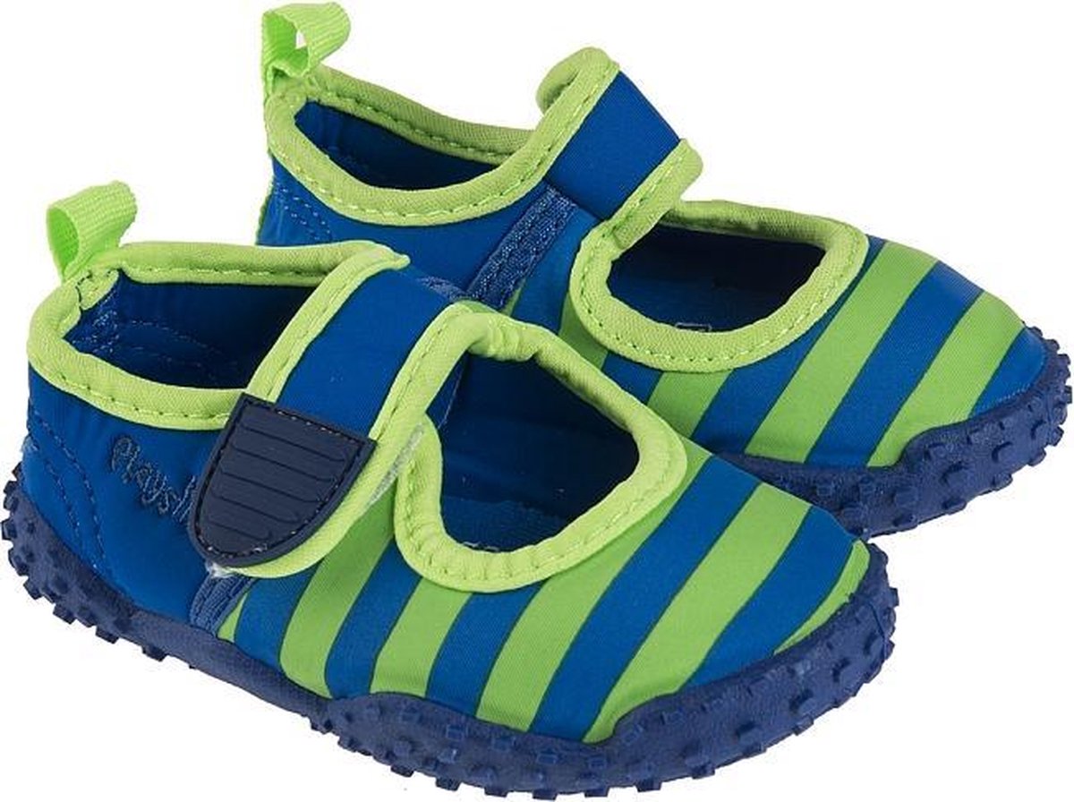 waterschoenen streep blauw groen