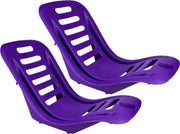 Set van 2x stuks kunststof strand kuipstoel met bekerhouder paars voor volwassenen - Stapelbare campingstoel