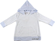 Ducksday zomer poncho unisex Blue stripe - 10 jaar