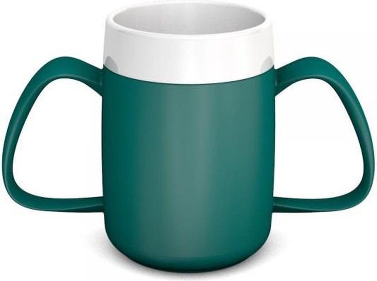 Warmhoudbeker met Dubbel Handvat - Blauwgroen