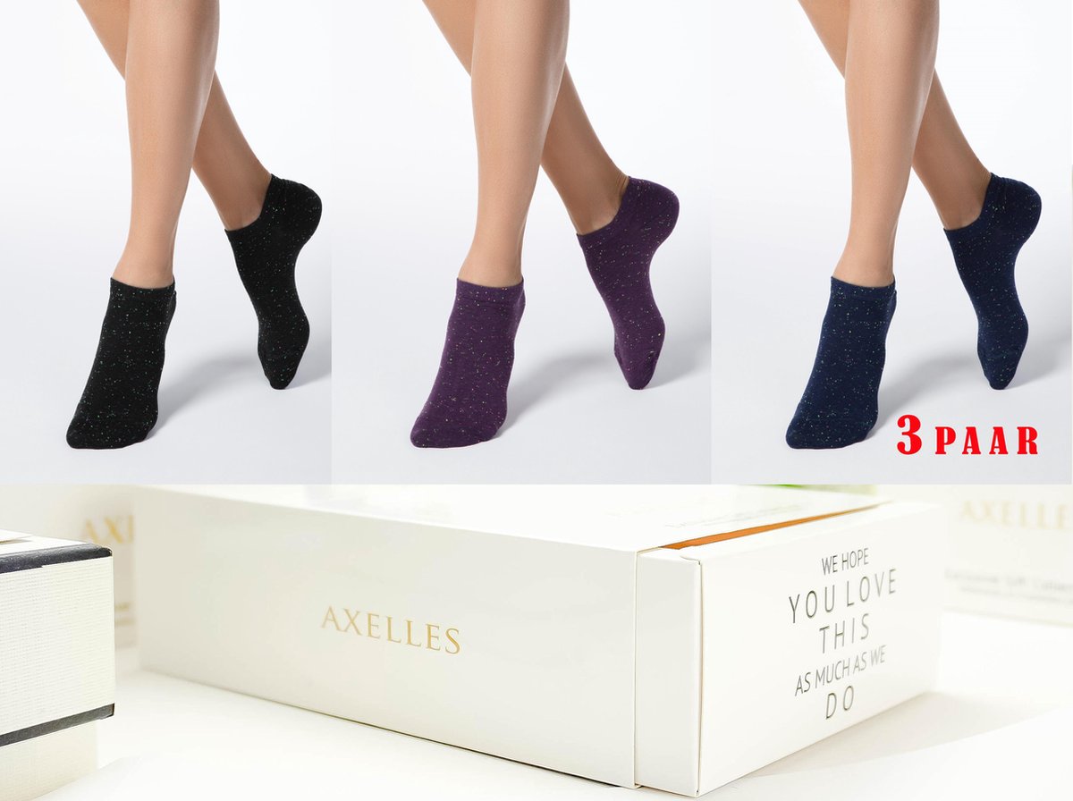 3-paar set sneakersokken met pixels