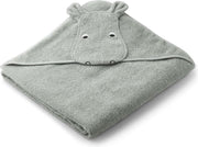 XL 1 x 1 m Augusta Badcape met Capuchon Hippo Dove Blue | Liewood