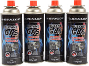 4x Dunlop Butaan gasflessen navulling butaan gas bussen voor kooktoestel 227 gram - Gasflesjes