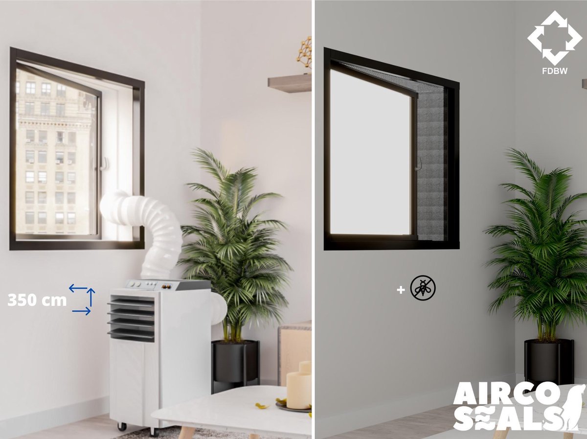 Airco Raamafdichtingskit Kiep- Kantelraam 350 cm – Met Hor - Geschikt Voor Kantel- En Kiepraam – Verhoogt Prestaties Airco – Voor Mobiele Airco - Energiebesparend