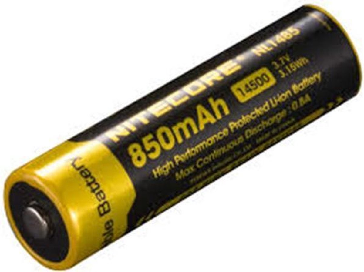 1 Stuk - Nitecore NL1485 14500 850mah 3.7V Li-ion oplaadbaar batterij