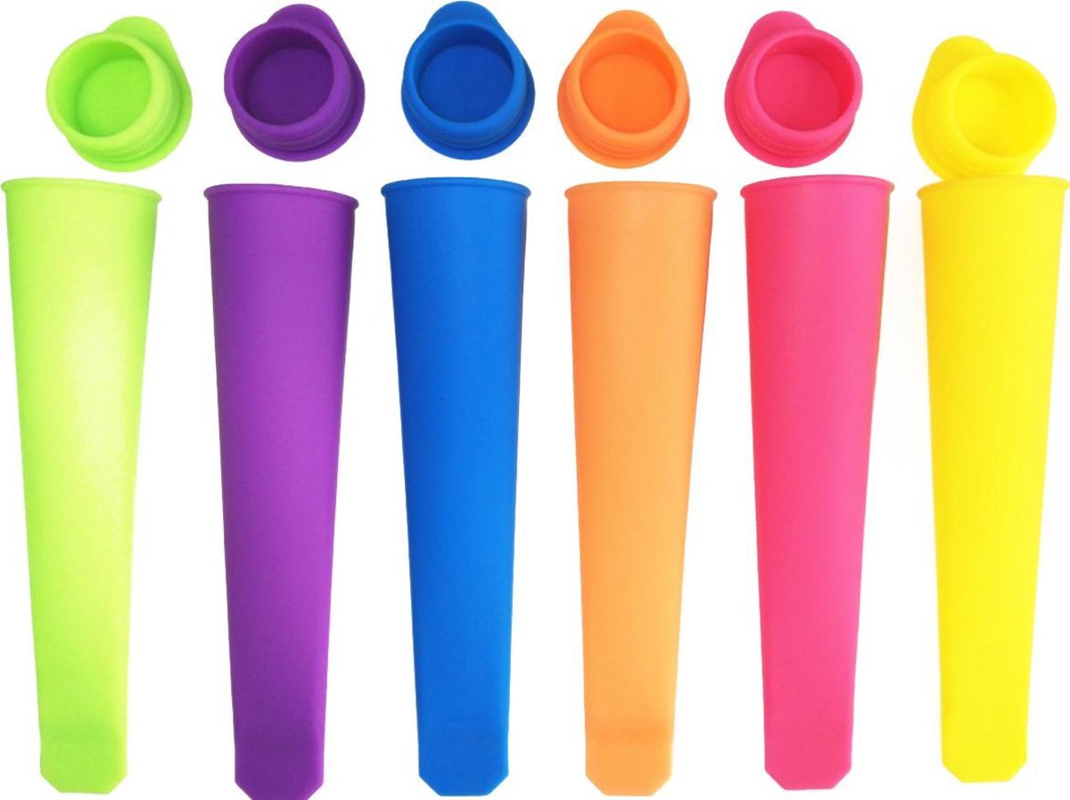 ijsjes maker – Calipo ijslolly vormen – voor het maken van waterijsjes – set van 6 – multi color