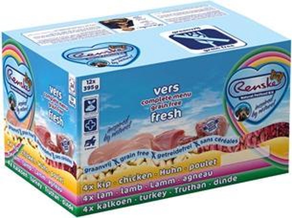 Renske vers vlees multi graanvrij - 12x395 gr - 1 stuks