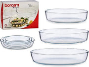 Set van trays Borcam Ovaalvormig Transparant (3 Onderdelen)