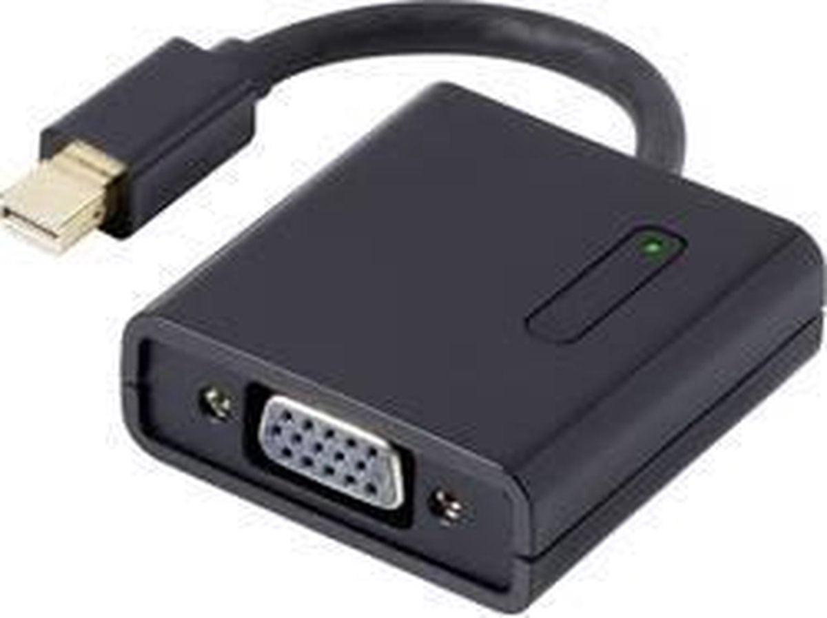 Renkforce RF-4455816 DisplayPort / VGA Adapter [1x Mini-DisplayPort stekker - 1x VGA-bus] Zwart Vergulde steekcontacten 7.00 cm