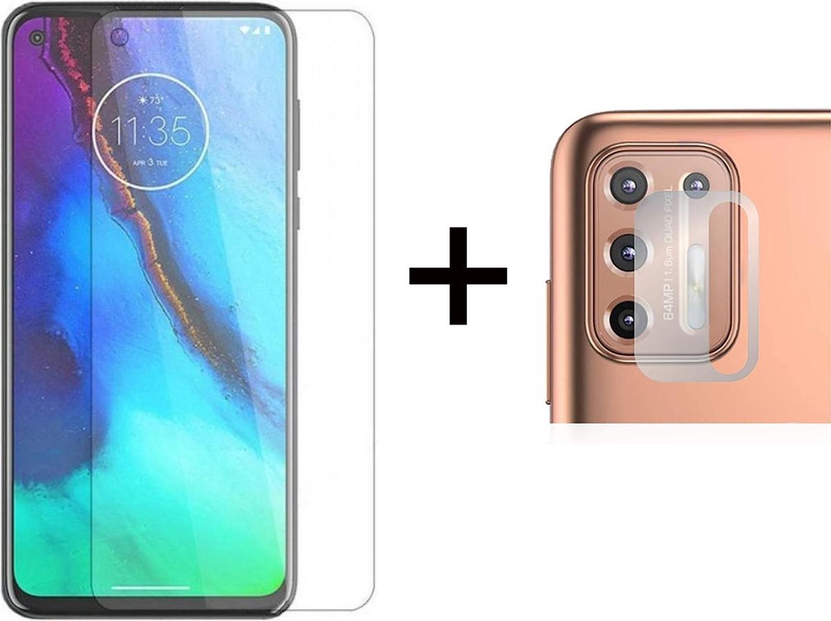 Beschermglas Motorola G9 Plus screenprotector 1 stuk - Motorola G9 Plus screen protector camera lens - 1 stuk - Motorola G9 Plus screenprotector glas
