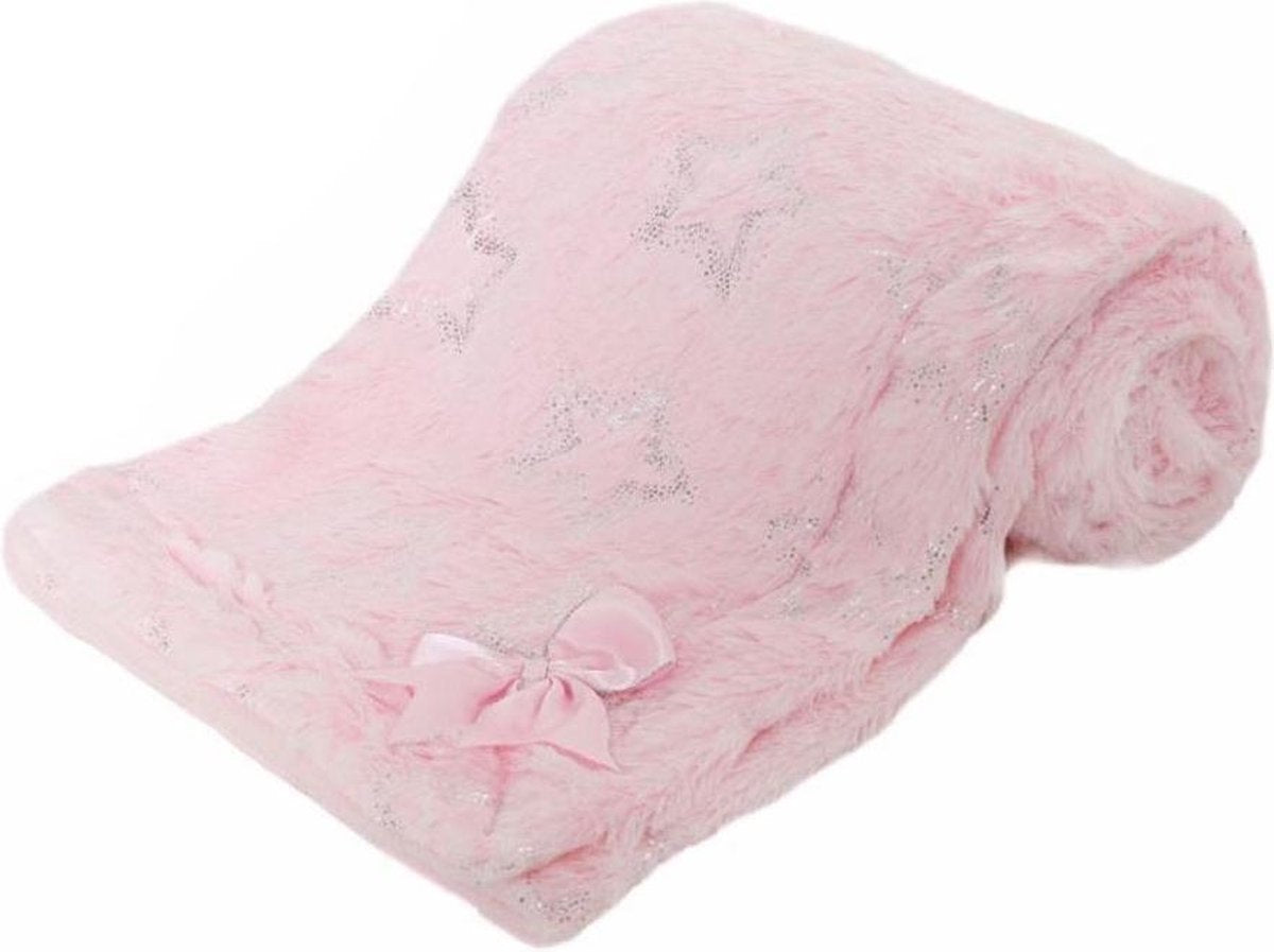 Soft Touch Dekentje Sterren 75 X 100 Cm Polyester Roze
