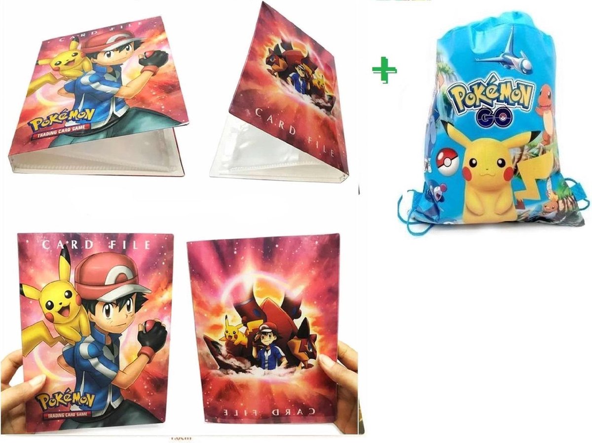 Pokémon Verzamelmap met gratis tas - voor 240 kaarten - Ash - verzamel map - Pokémon - Speelgoed - Nifkos