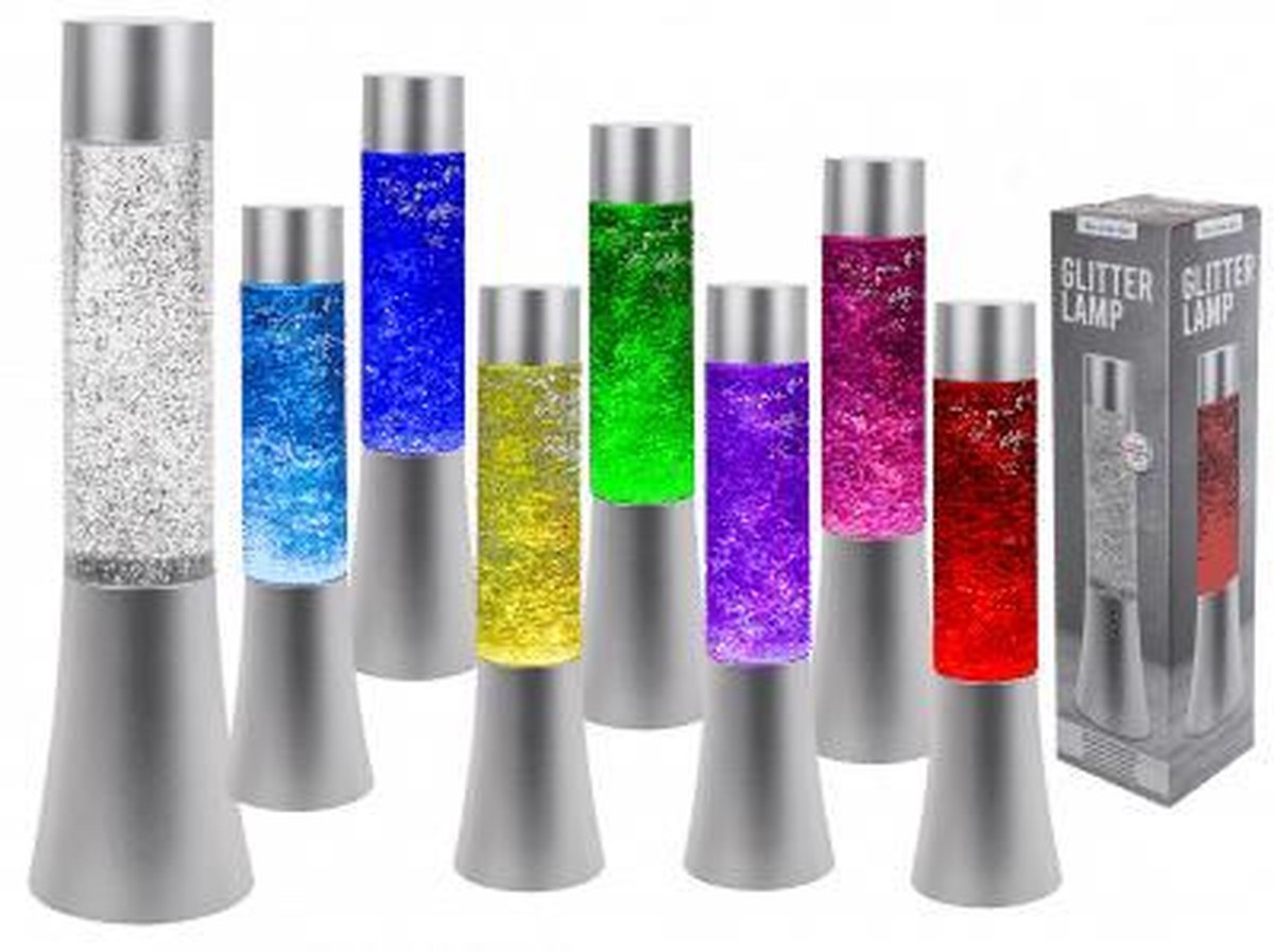 Glitterlamp met van kleur veranderende LED