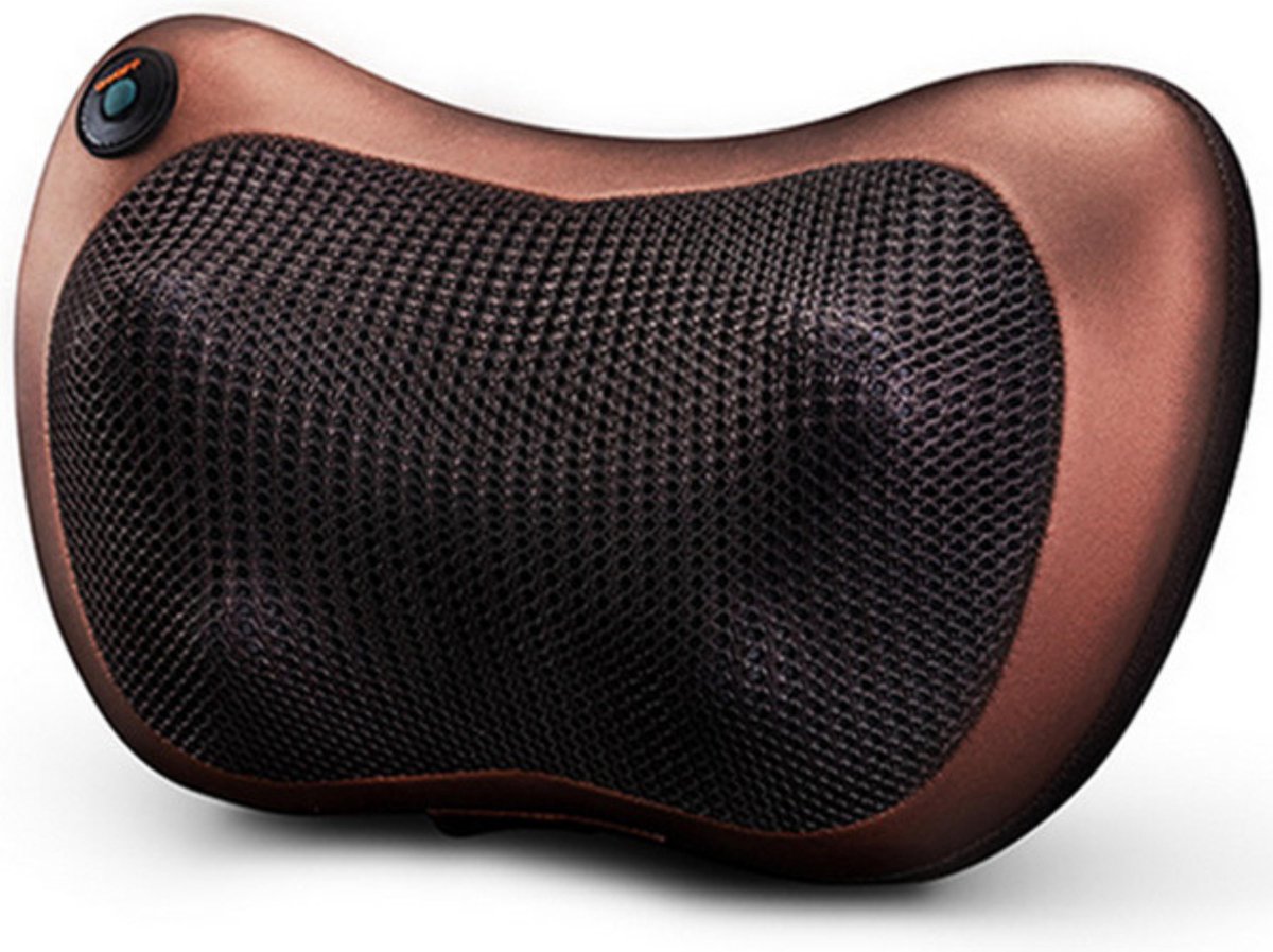 Massagekussen - Massagekussen Shiatsu - Elektrisch - Nek Massage - Rug Massage - Schouder Massage - Voet Massage - Voor Thuis en Auto - Infrarood Warmtefunctie - Bruin