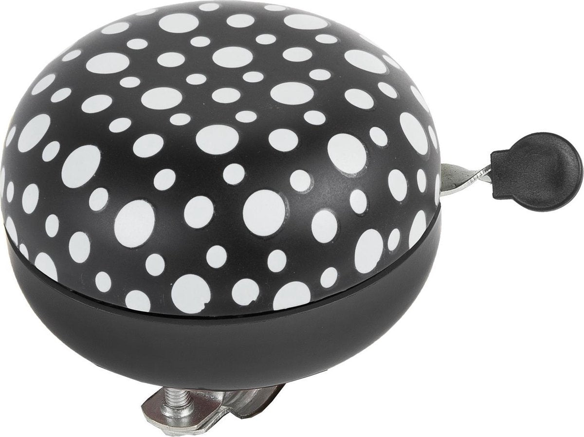 M-Wave Fietsbel 80mm klassike "Ding Dong" geluid fluorescerende zwart