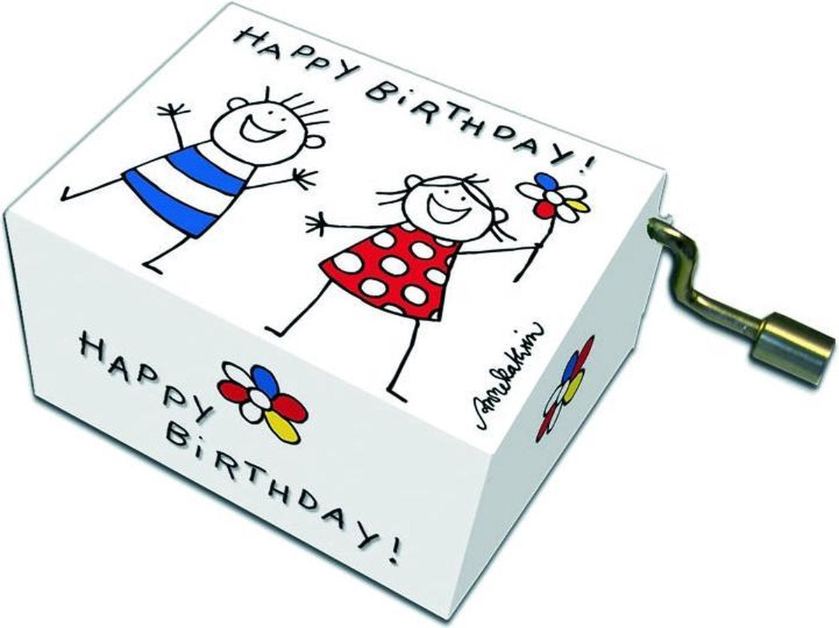 Fridolin Muziekdoosje: '' happy birthday'' jongen en meisje