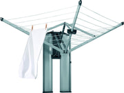 Brabantia WallFix Wanddroger - met Opberg-/Beschermbox - 24 m - Metallic Grey