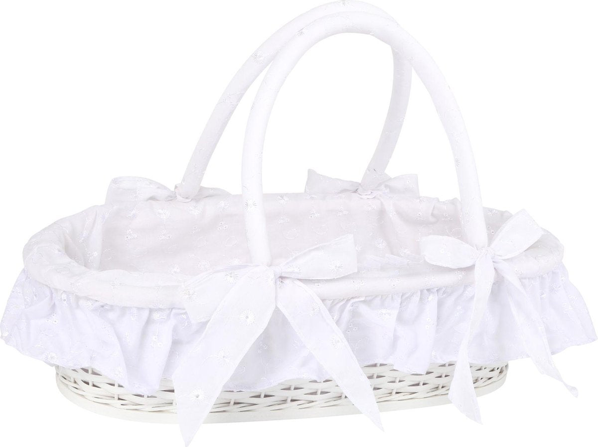 Small Foot Poppenmand met deken 46 cm wit