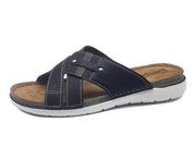 Fischer - Slippers Heren - Leer - Antraciet - Maat 43