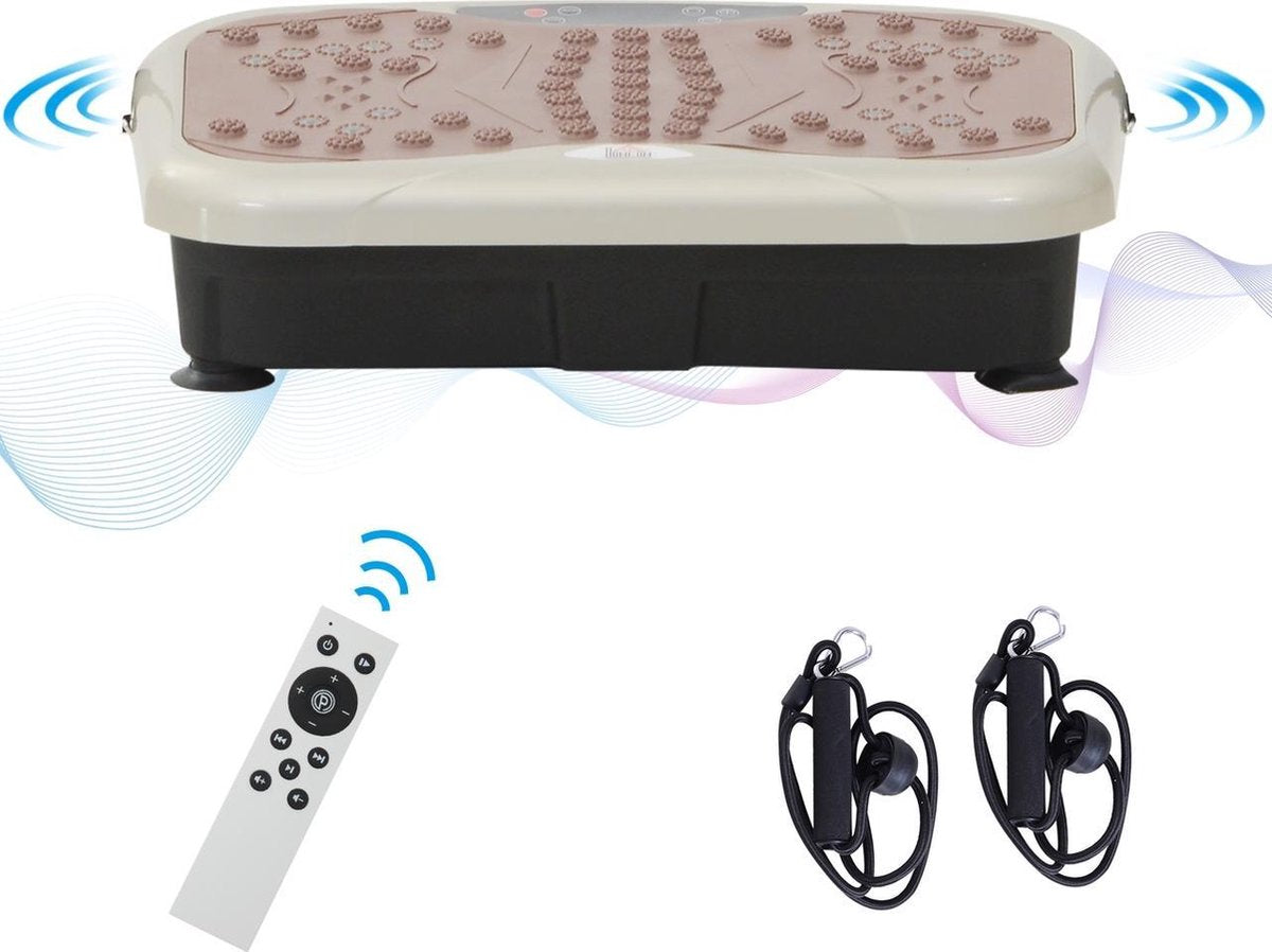 Fitness Trilplaat - Vibratietrainer - Fitness - USB luidspreker - 99 Niveaus - Afstandsbediening - 2 Weerstandsbanden