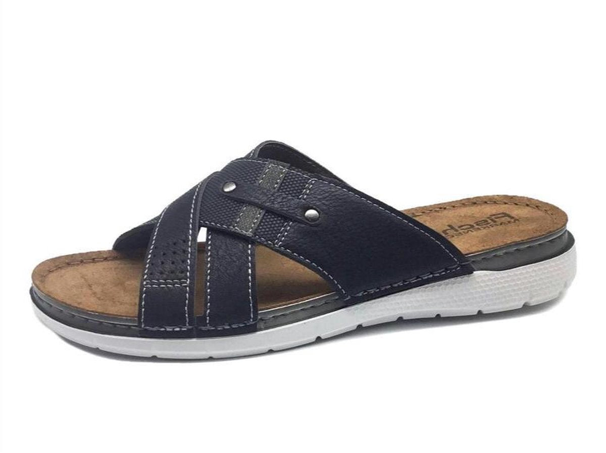 Fischer - Slippers Heren - Leer - Antraciet - Maat 46