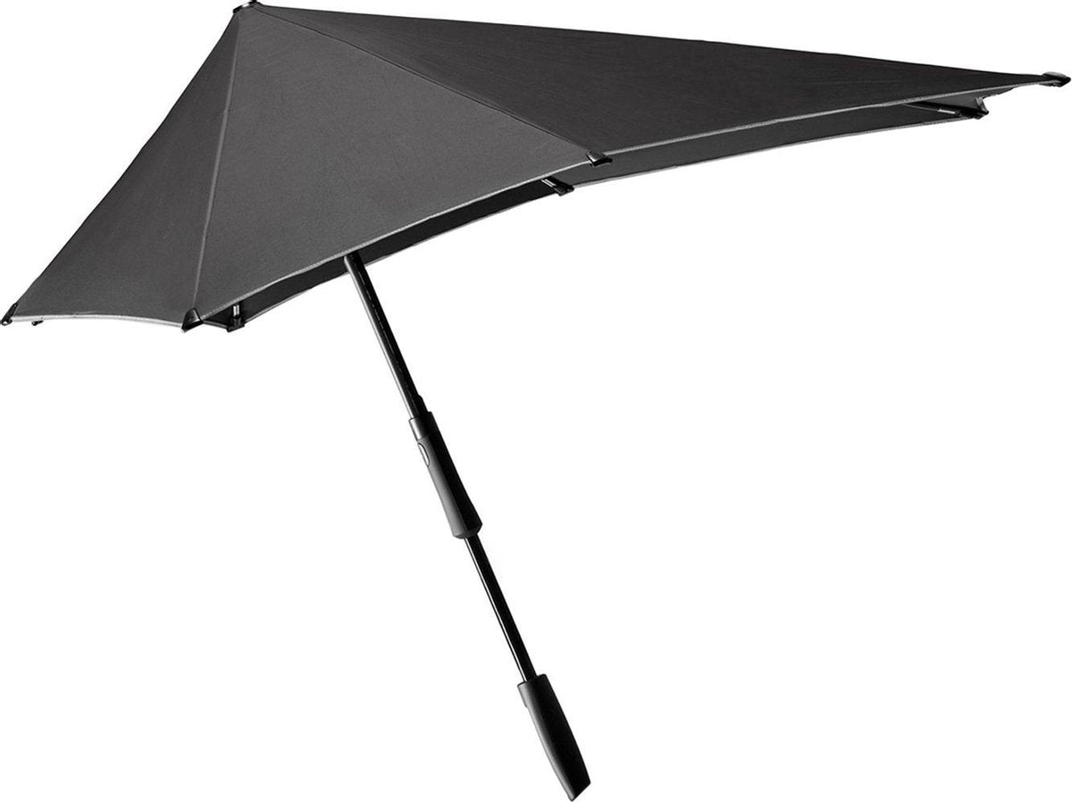 Senz Large Stick Stormparaplu black reflective