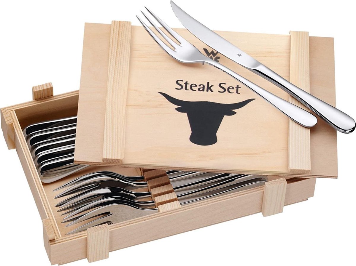 Steakbestek | 12-delig | 6 Personen| Grillbestek | Roestvrijstaal | Vaateasmachinebestendig