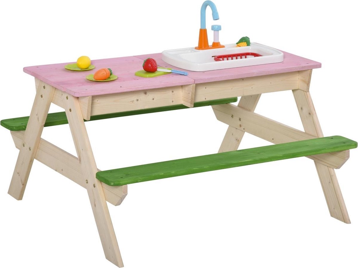 Picknicktafel - Speelgoed - Speeltafel - Tuintafel - Zandtafel -Hout - 94L x 89W x 50