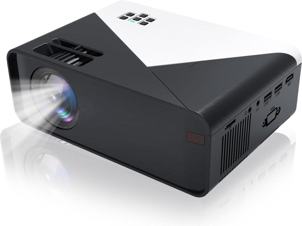 URGOODS® Mini Beamer - 1080P HD - Mini Projector - Sluit je Telefoon aan via Kabel of WIFI - Beamer Projector