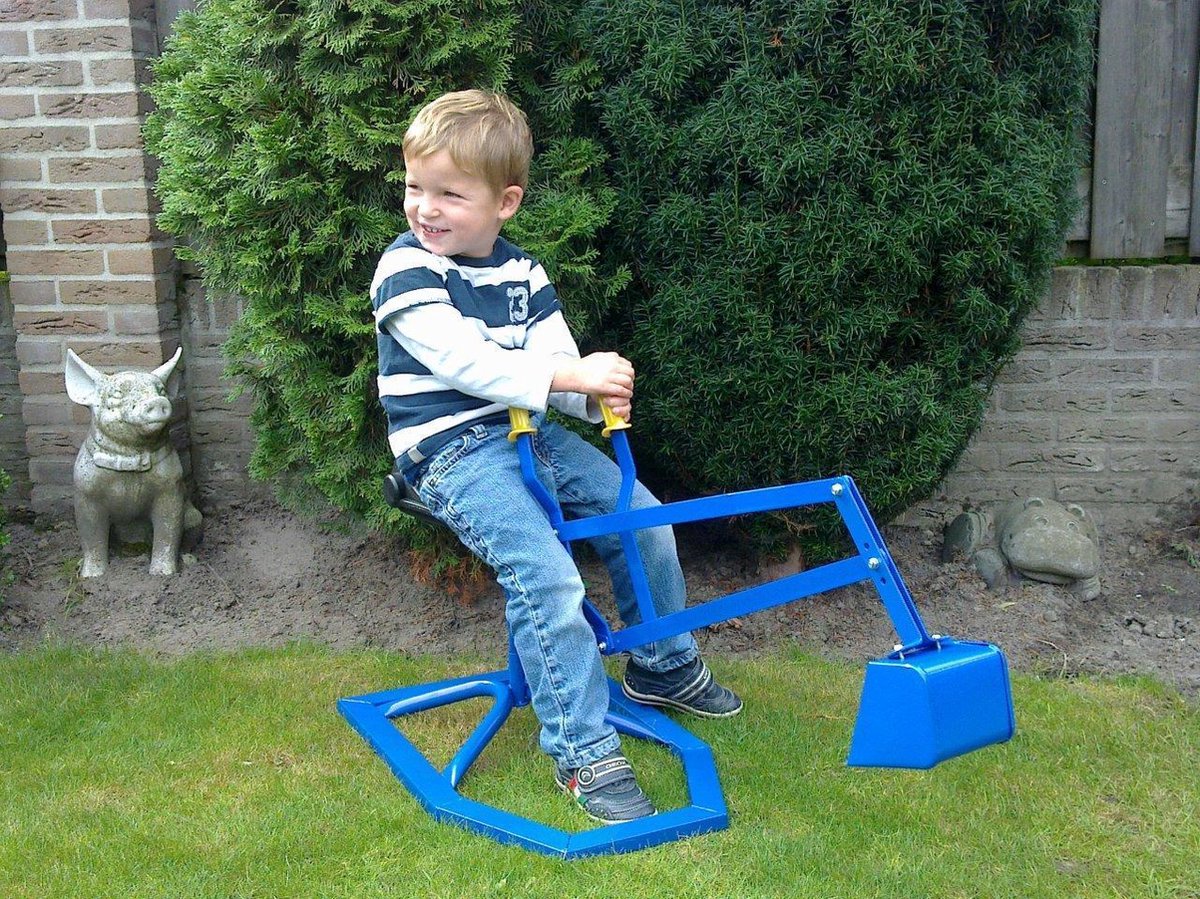 Graafmachine zandbak - zandbak kraan - kinder graafmachine - blauw
