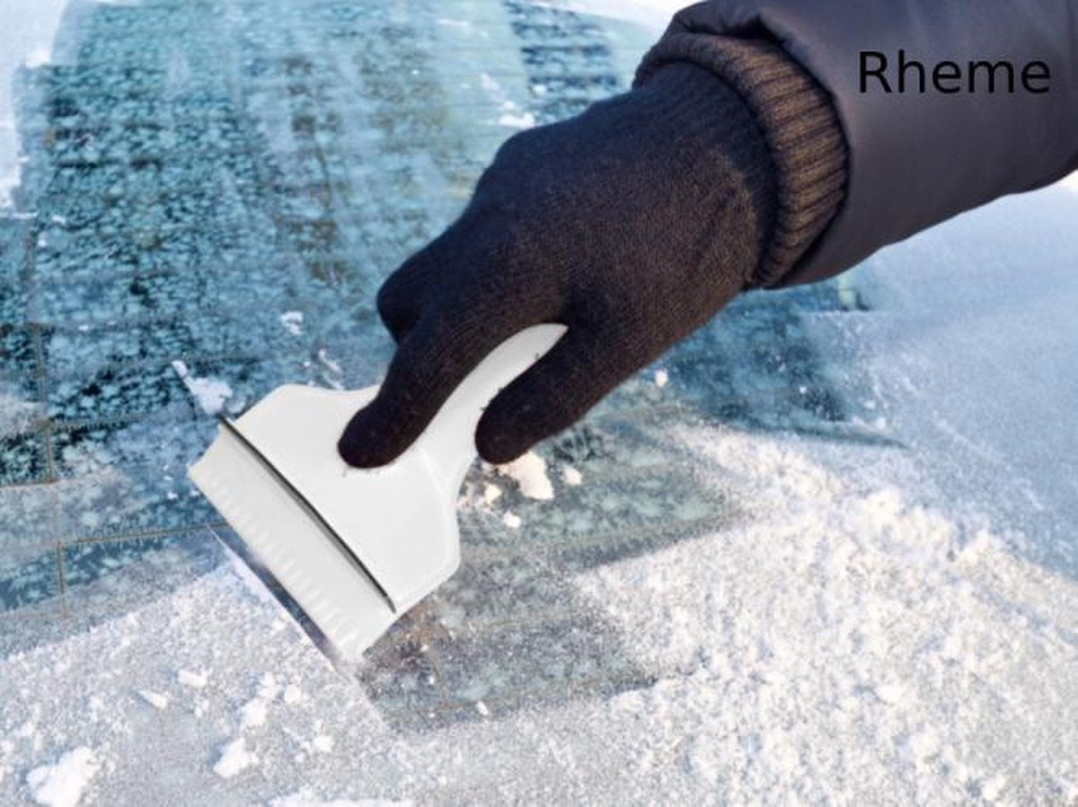 IJskrabber - Ruitenkrabber - Auto Ruit - Kunststof & Rubber - 15.5 CM - Wit - Rheme