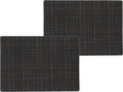 12x stuks stevige luxe Tafel placemats Liso zwart 30 x 43 cm - Met anti slip laag en Teflon coating toplaag