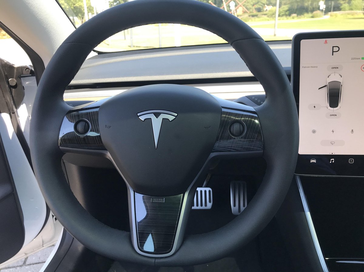 Tesla Model 3 Stuurinleg Stuur Cover Geborsteld Aluminium Auto Accessoires Styling Nederland en BE