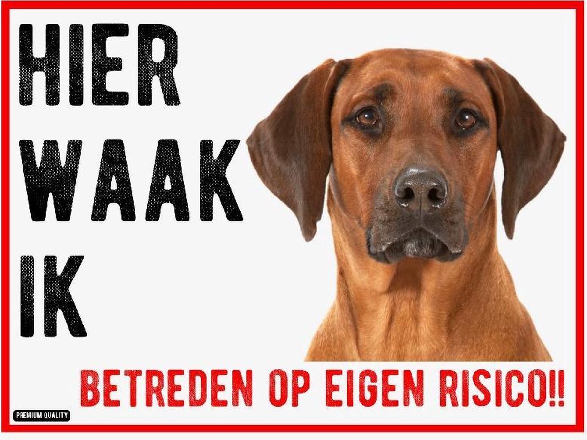 Waakbord Rhodesian Ridgeback Dibond 20x15cm