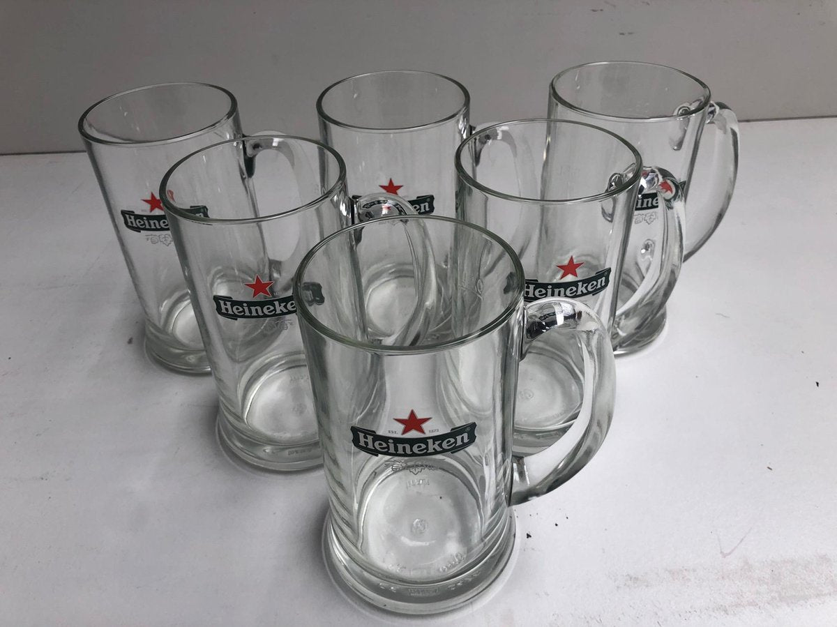 Heineken bierpul pul bierglazen 50cl doos 6 Glazen
