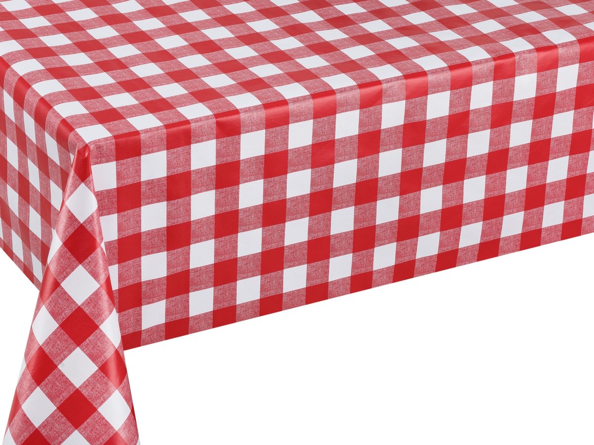 Tafellaken-Tafelkleed- Ruit rood - 140x250 cm