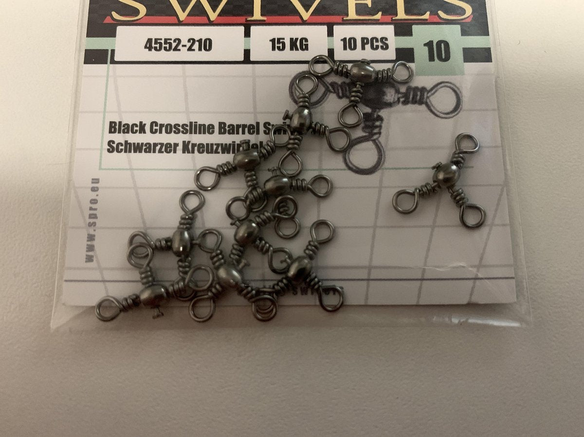 Spro - driehoeks wartel - swivel - 10 stuks - maat 10 - 15 kg