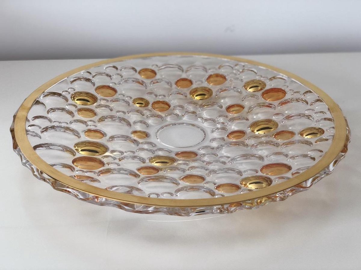 Bolla kristal plateau met goud decoratie