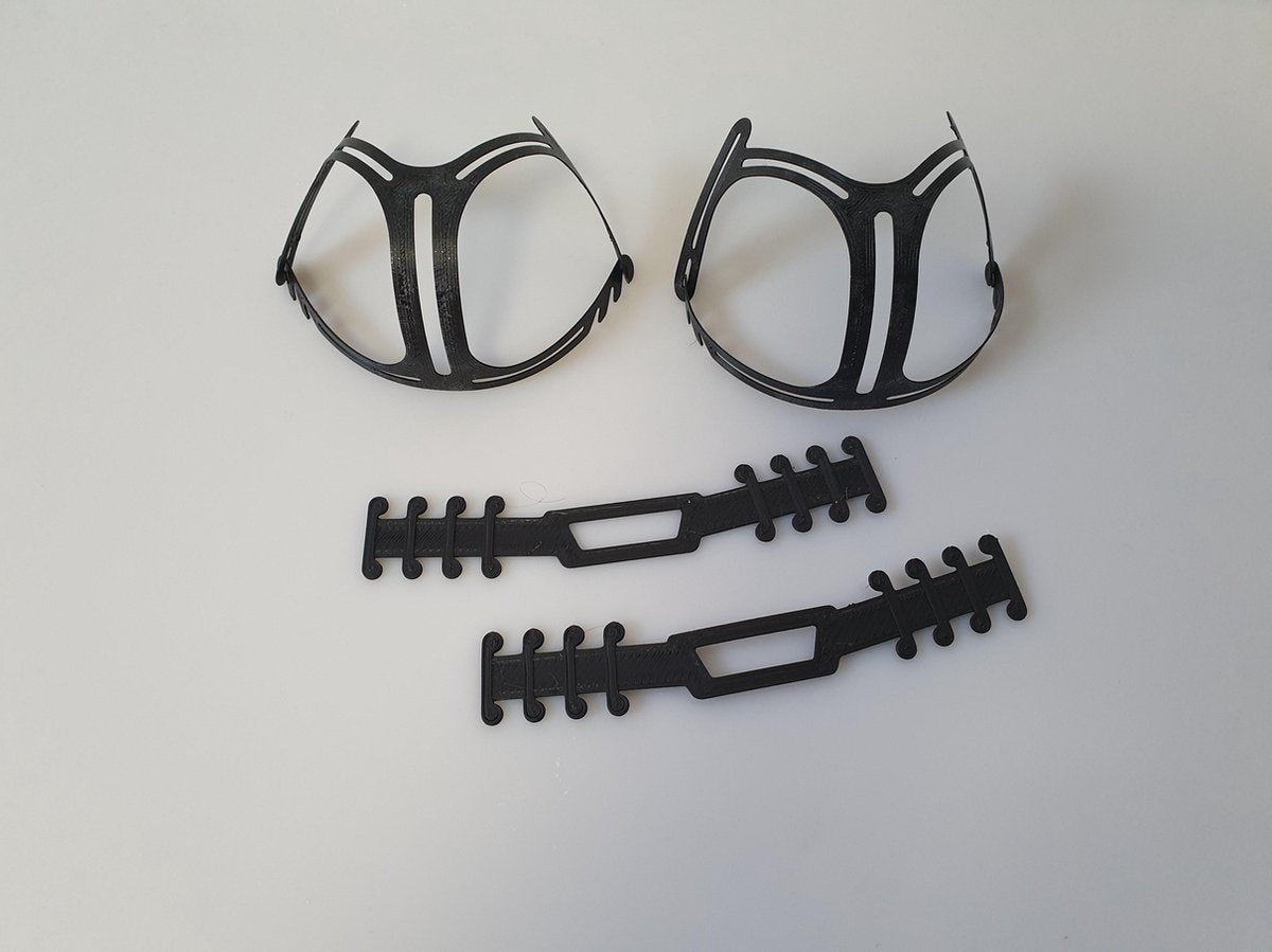 EarComfort earsaver 2 stuks + 2 neusclips - zwart - earsaver voor mondkapje - vrijer ademen - anti mist beugel - mondmasker beugel - voorkomt het aanslaan van de bril - BreathComfort - ComfiBreath - ComfiEar