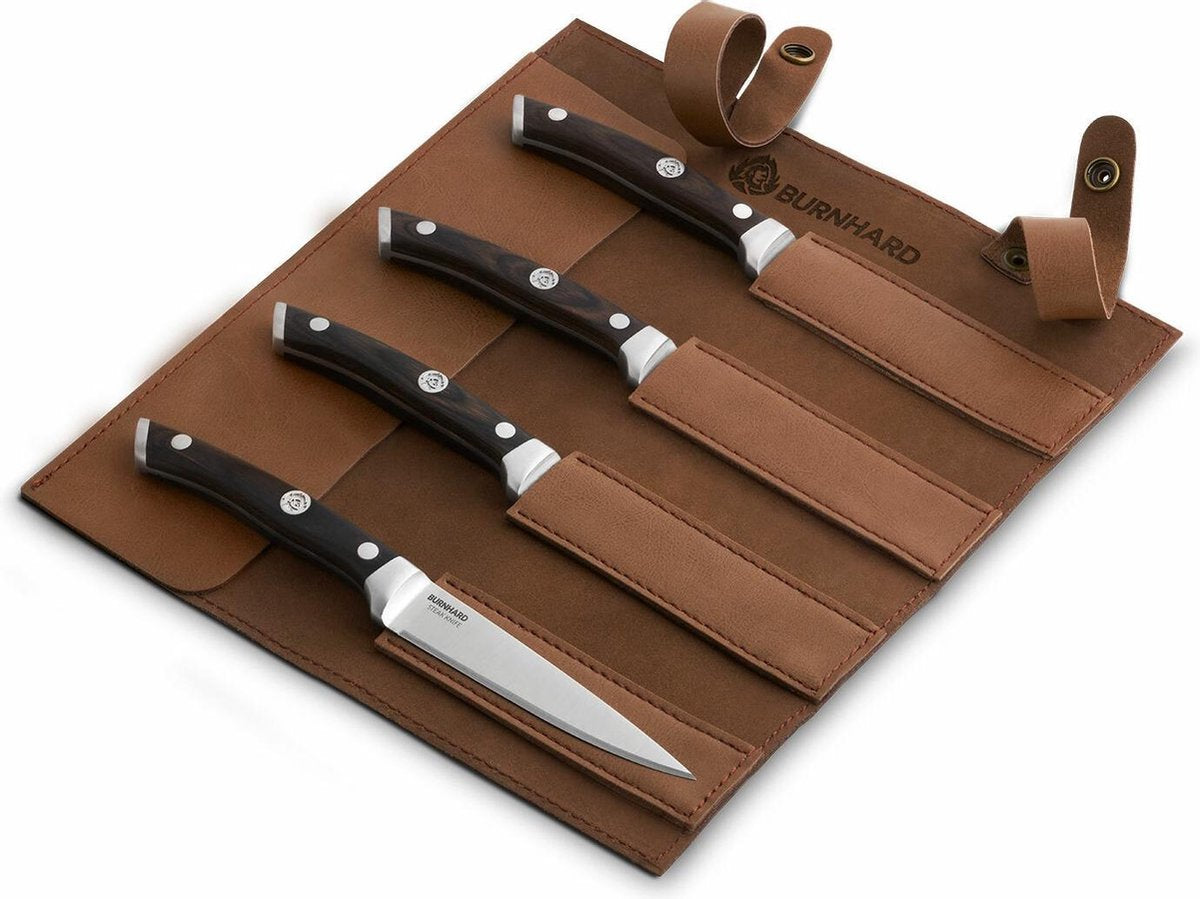 Mes met Pakka houten handvat Steakmessen 4-delig