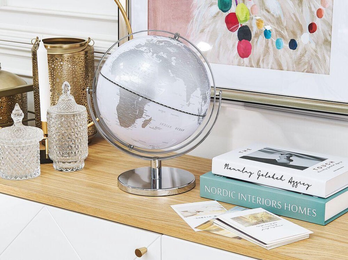 Beliani DRAKE - Globe - zilver - synthetisch materiaal