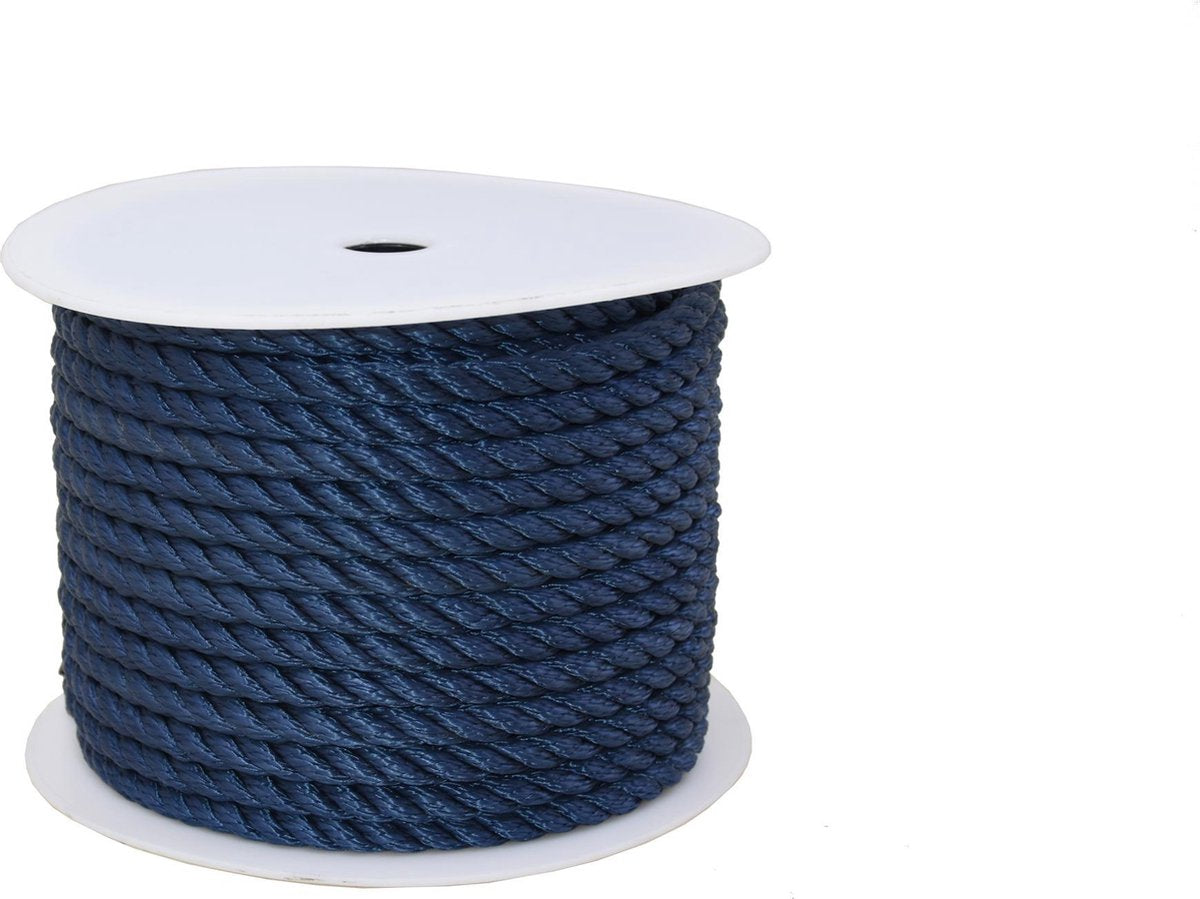 FES Landvast touw polypropyleen rol 6mm 91 meter donkerblauw